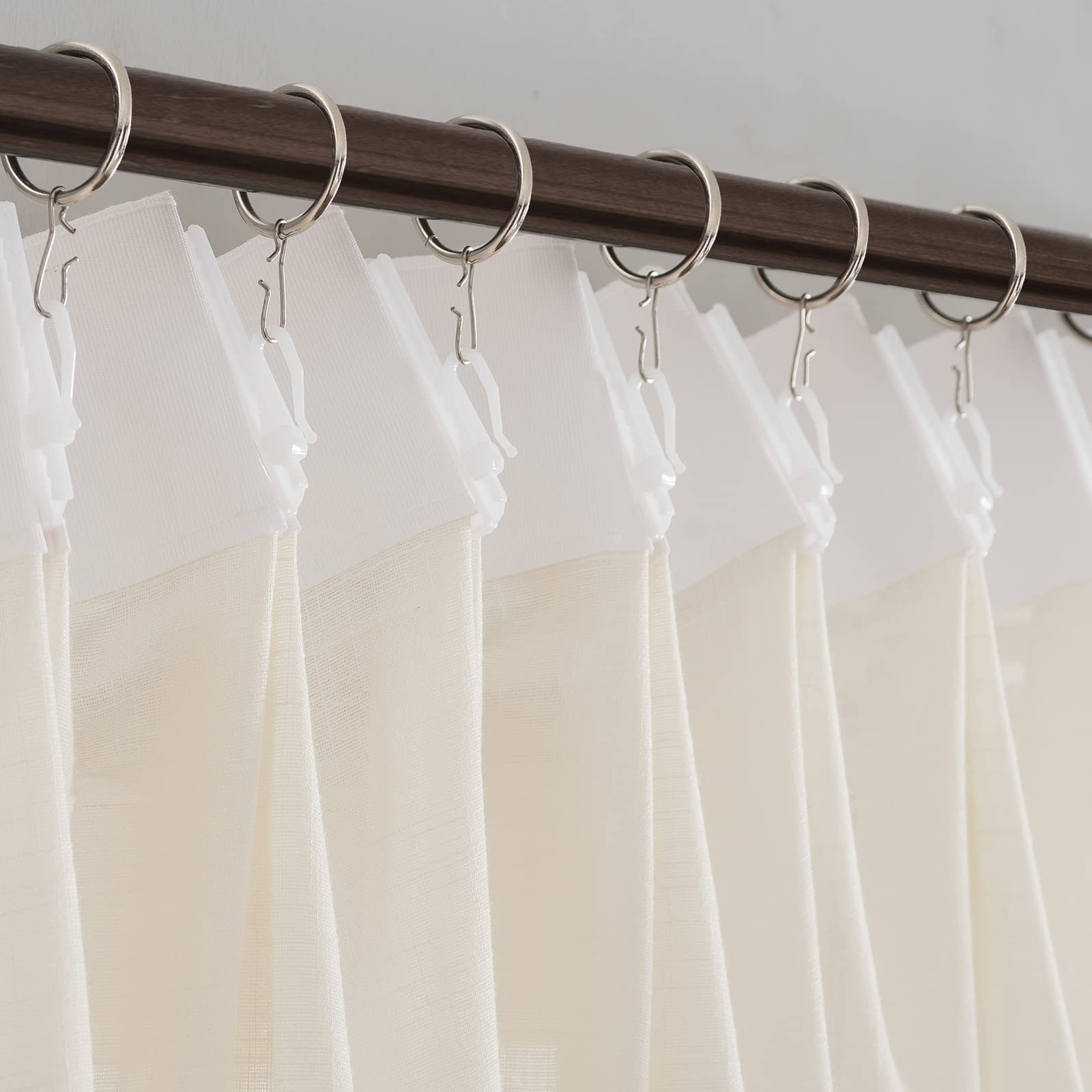 Amazon｜LANTIME ダブルプリーツ シアーカーテン 長さ72インチ